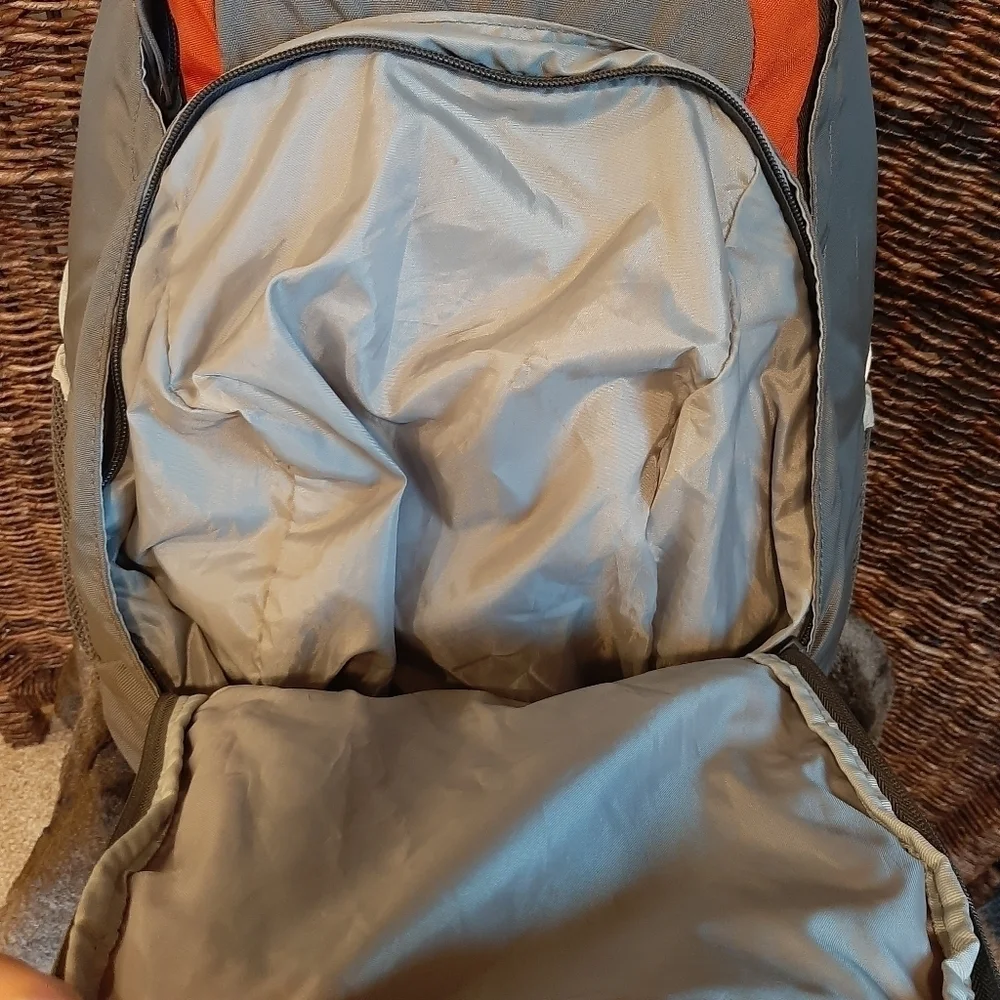 Lands' End Kids Backpack Gray Orange Laptop School Women's Hiking Gorpcore Camp